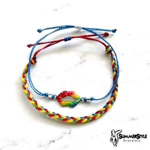 Rainbow Lip Print Bracelet Set by SummerStyle Bracelets